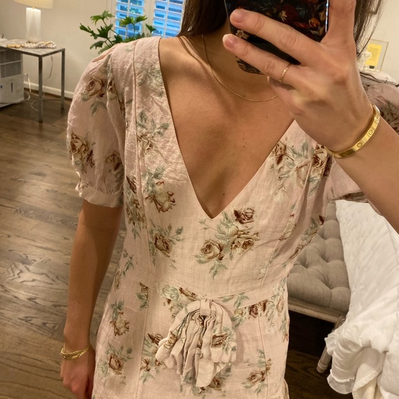 LOVESHACKFANCY MEDIUM REVERSIBLE PINK FLORAL MINI DRESS - Picture 3 of 5